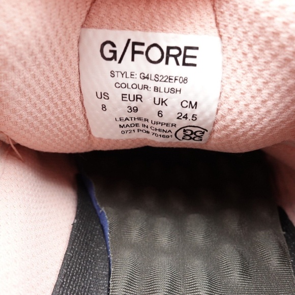 NEW G/FORE Women's Gallivanter Brogue Wingtip Golf Shoes G4LS22EF08 Blush - Picture 12 of 16